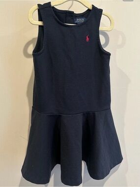 Polo Ralph Lauren Girls Dress Fit Flare Sleeveless Navy Blue Size 5
